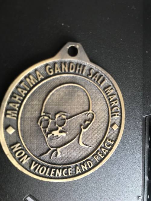Gandhi salt march medallion
